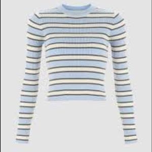 NWOT Adorable striped cropped long sleeve T